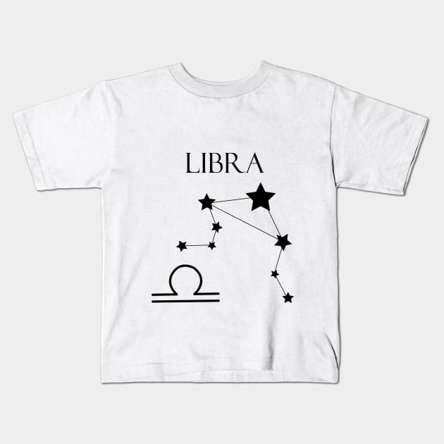 Libra Zodiac Horoscope Constellation Sign Kids T-Shirt by MikaelSh